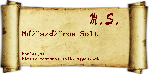 Mészáros Solt névjegykártya